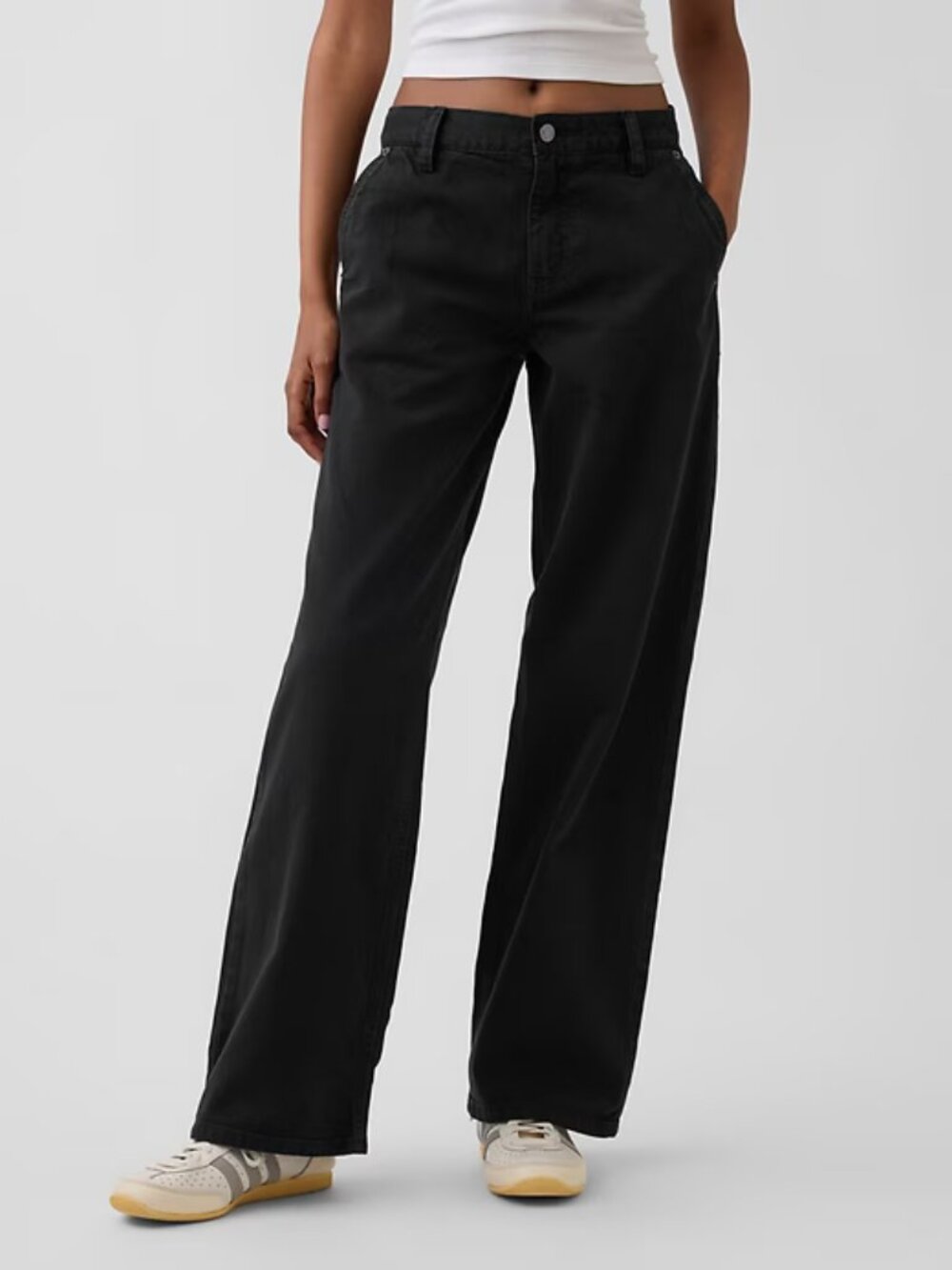NWT GAP Black 6P 90's Low-Rise Loose Khakis Pants Straight Leg